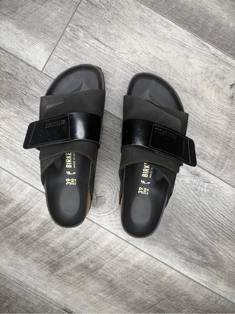 Birkenstock Black Madrid-Style Two-Strap Slide Sandals